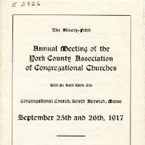 Annual Meeting of the York County Association of Congregational Churches